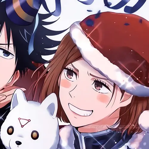 boy and cat christmas anime pfp 